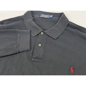 Polo Ralph Lauren Shirt‎ Mens 4XLT Black Cotton Long Sleeve Tall Rugby